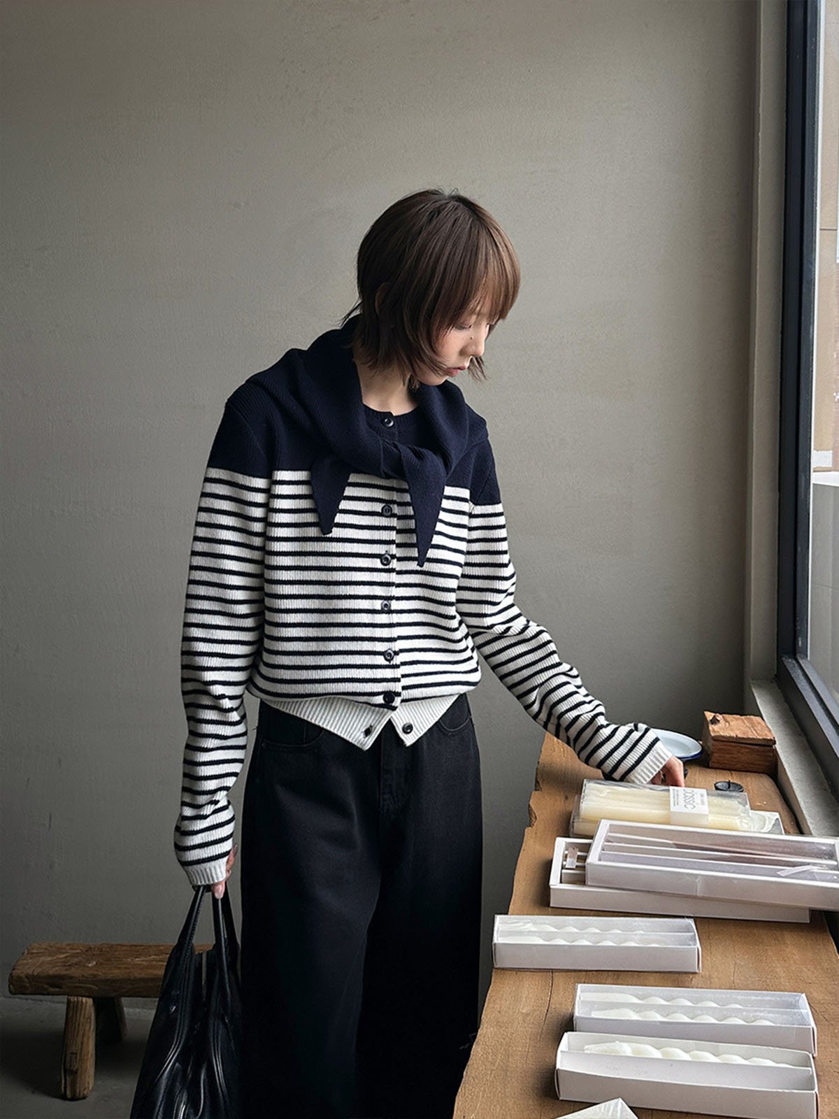 Small Square Scarf Cardigan58515 - 图片 3