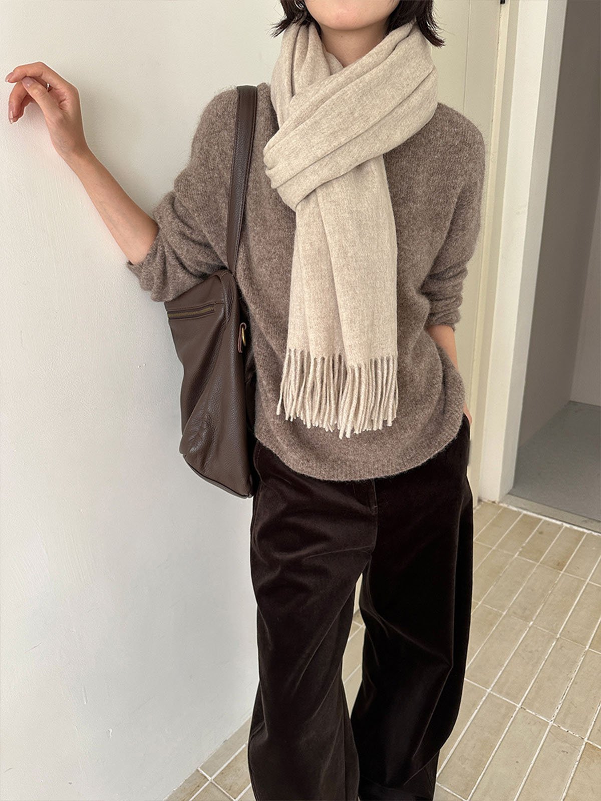 Hoodie Skin-friendly Cashmere Fabric Top 57825 - 图片 2