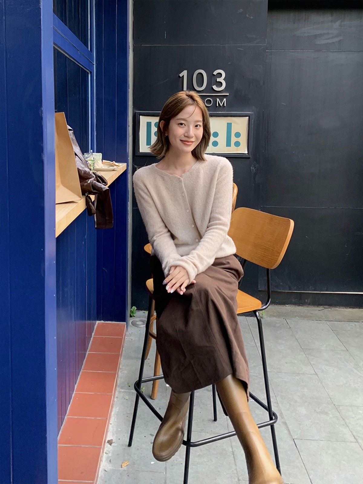 75%Cashmere and 25%Silk Crew-neck Cardigans 52357U - 图片 2