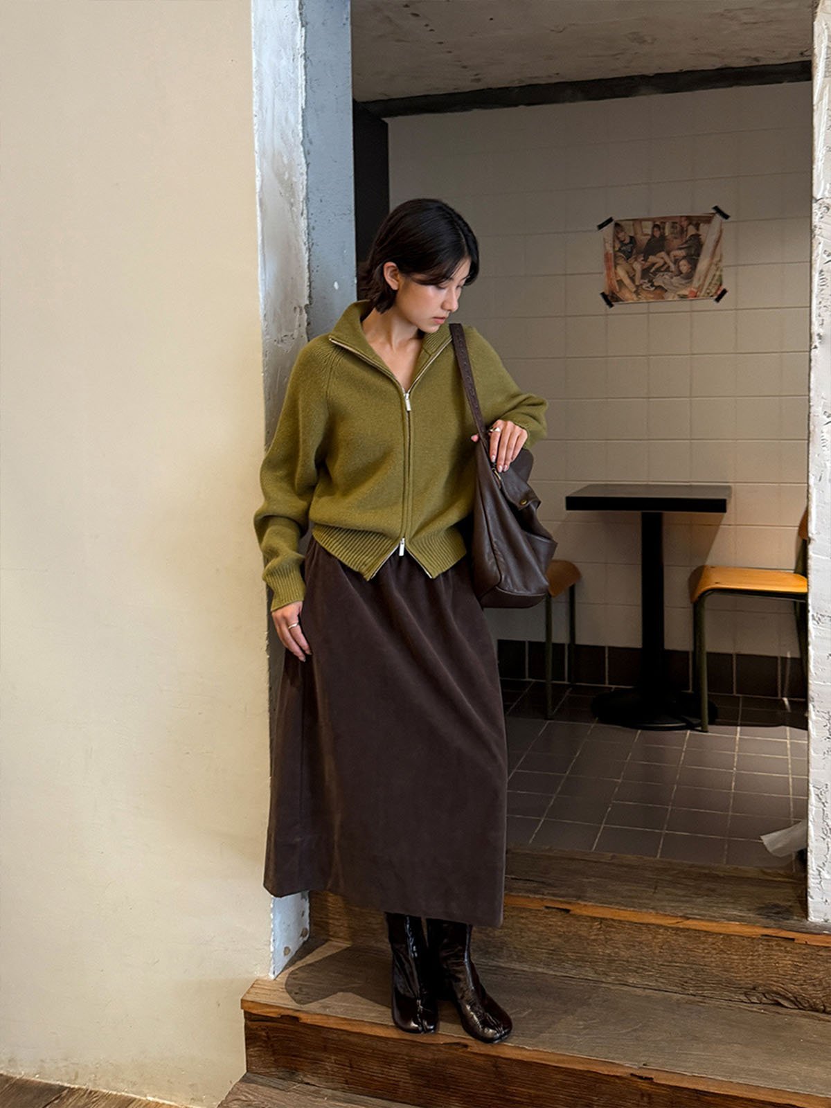 High-neck Woolen Coat Skin-Friendly knitwear for Women 57835 - 图片 2