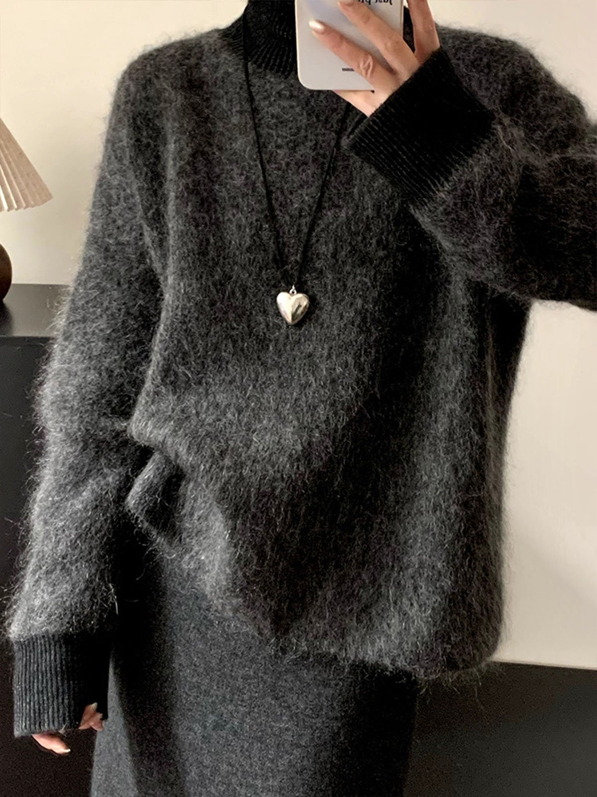 High Proportion 69.7%Super Kid Mohair Knitwear FL8795 - 图片 2