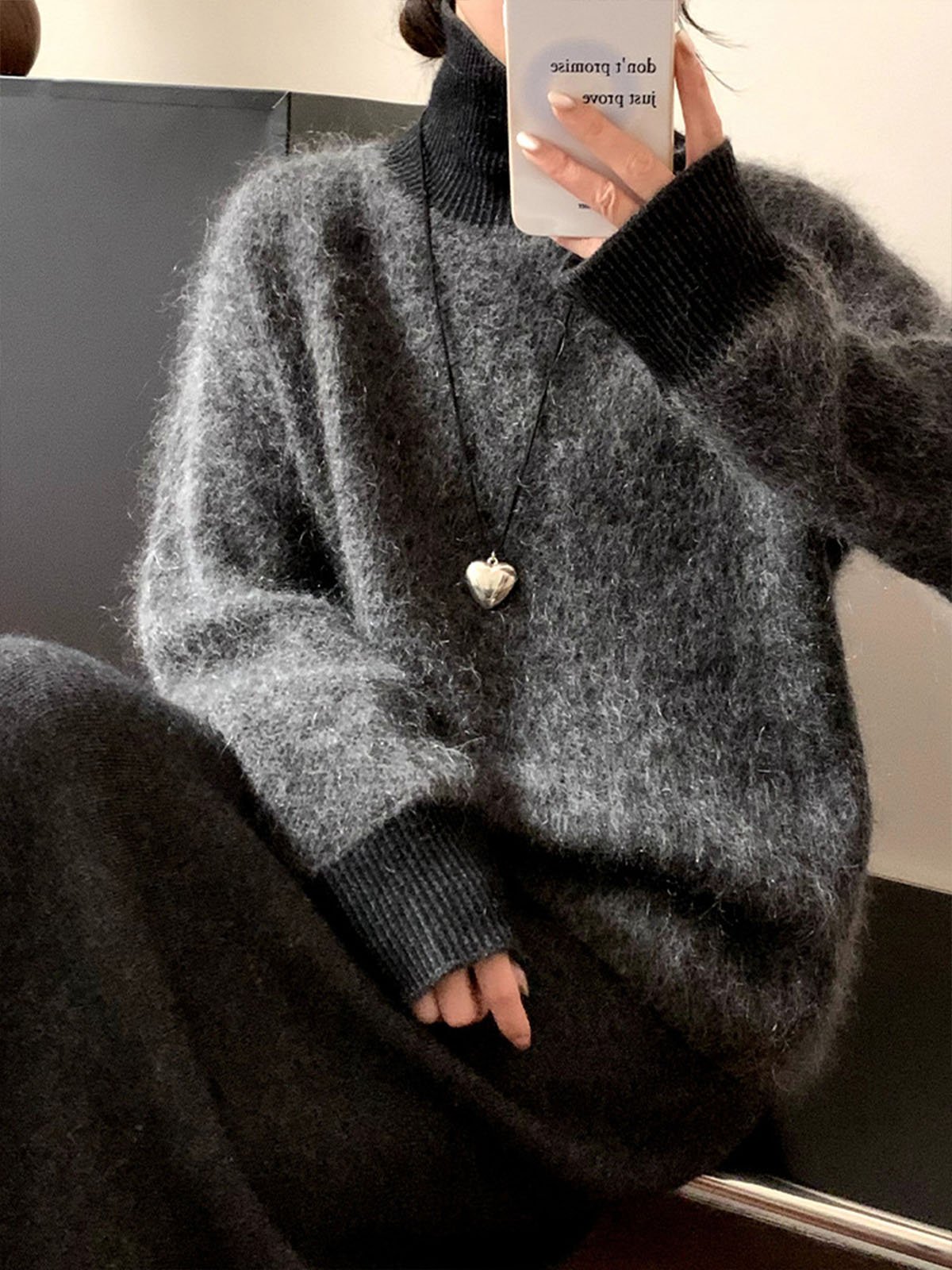 High Proportion 69.7%Super Kid Mohair Knitwear FL8795 - 图片 3