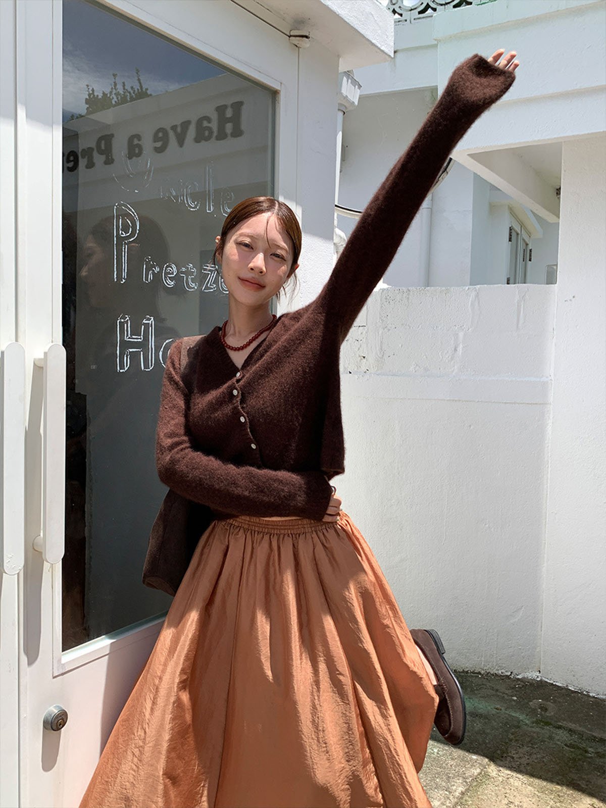 95%Wool and 5%Cashmere Short Cardigans Top 51836U