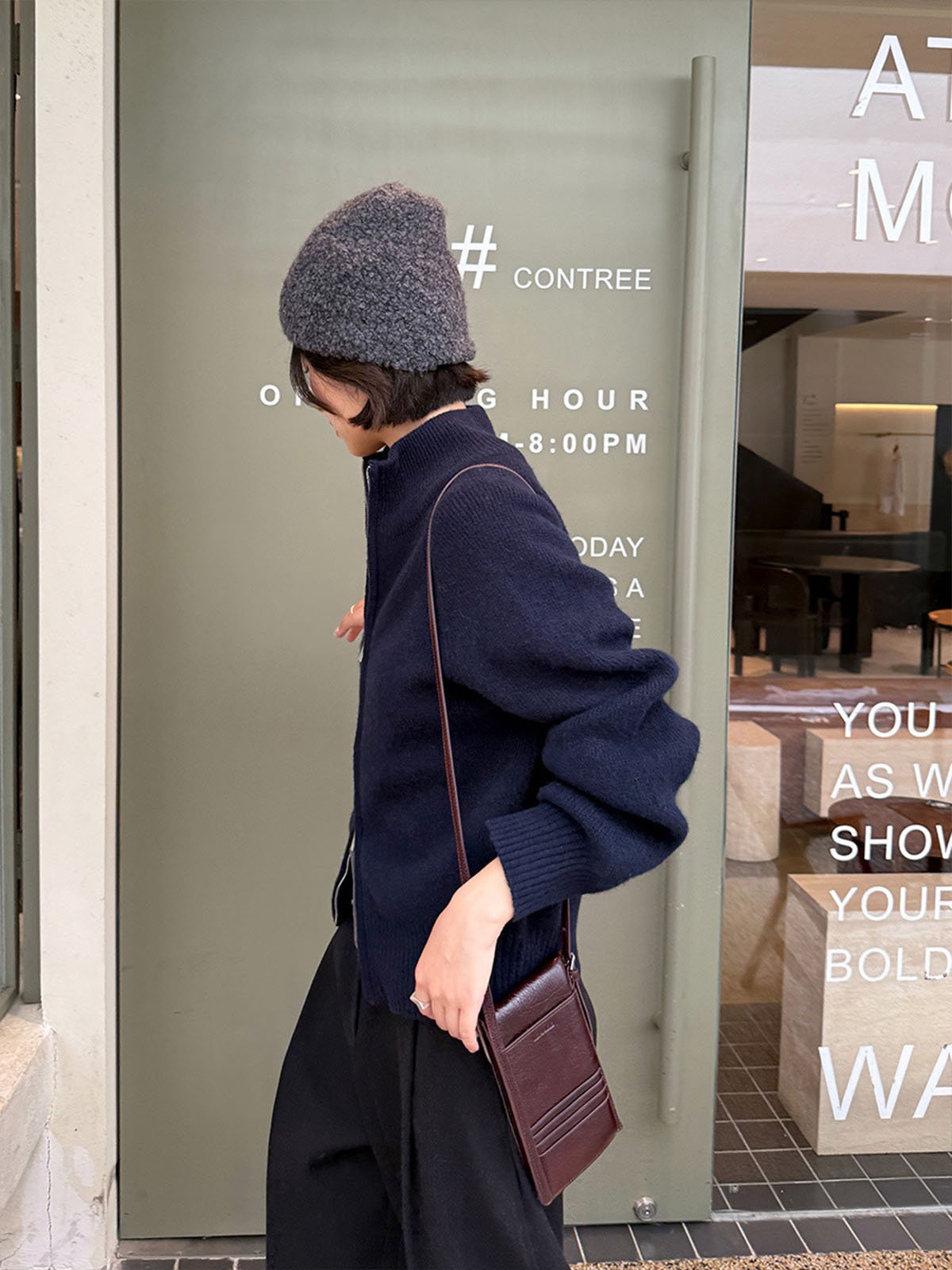 High-neck Woolen Coat Skin-Friendly knitwear for Women 57835 - 图片 3