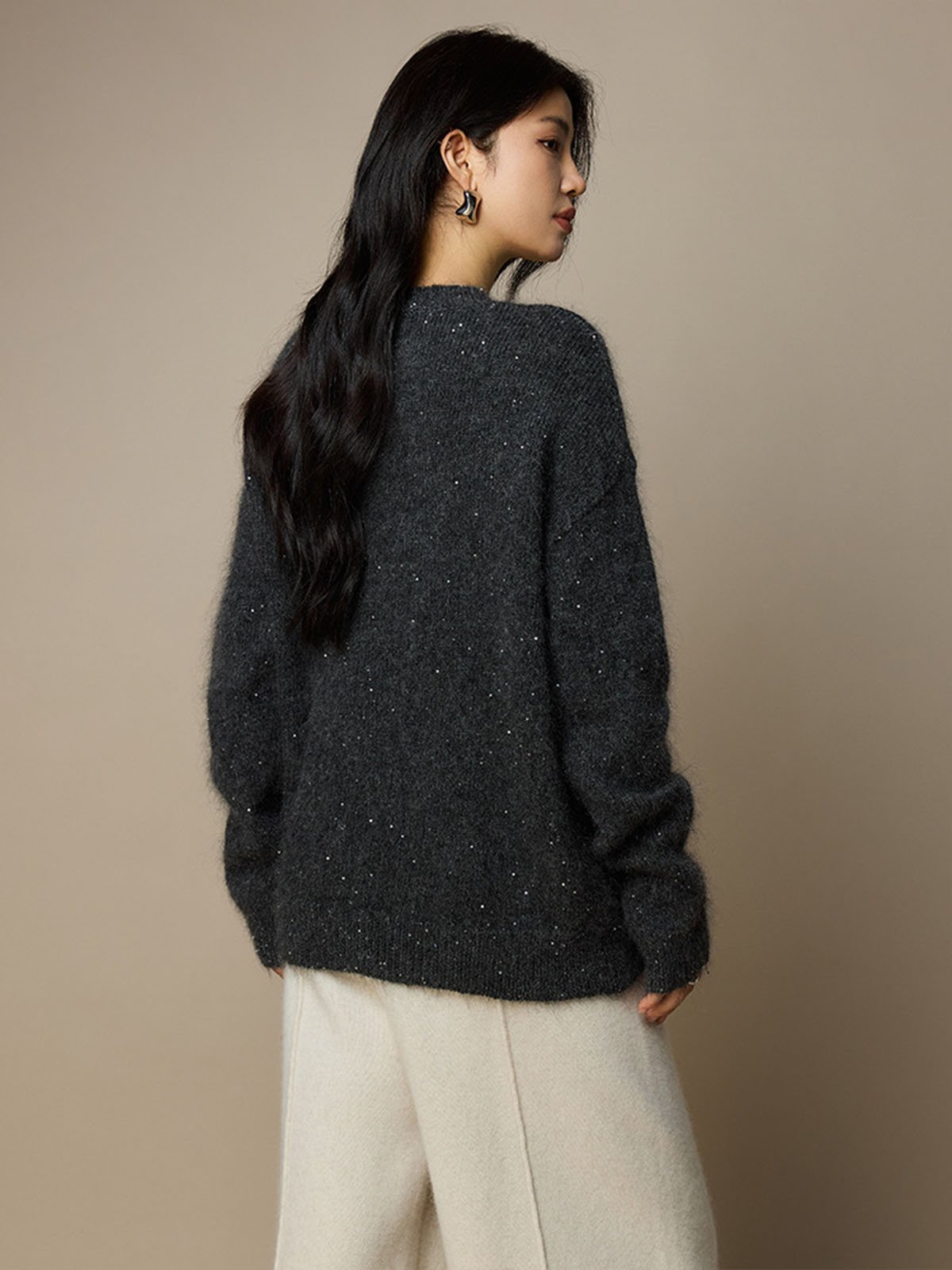 High-proportion Super Kid Mohair Sweater - 图片 4