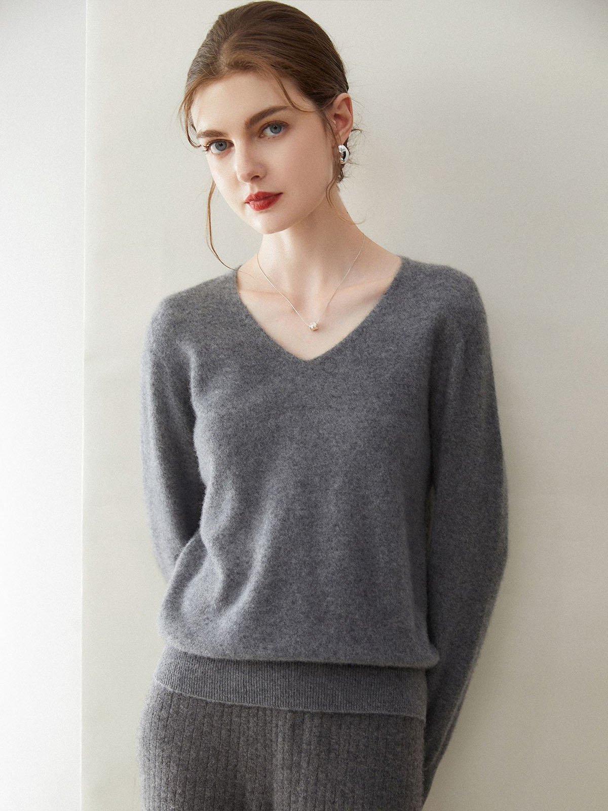 CONSINEE 100% Cashmere V-neck Knitwear - 图片 9