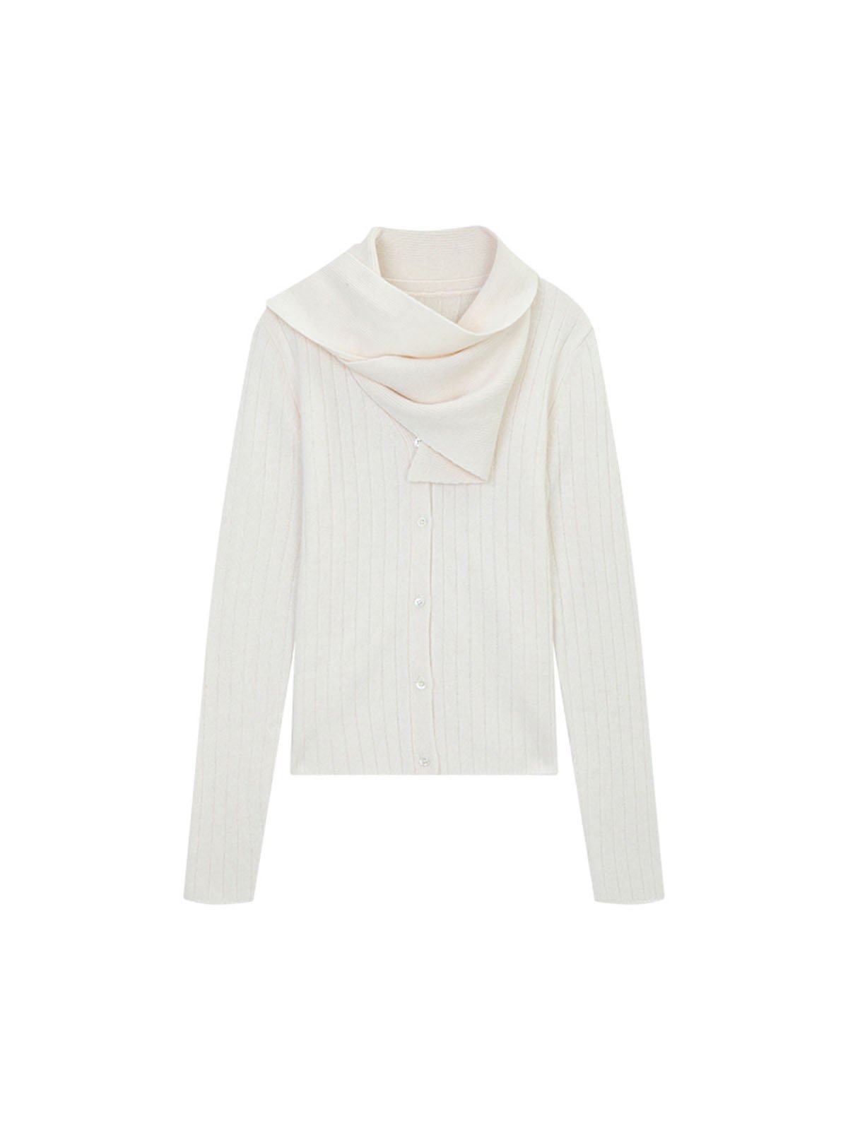 5% Cashmere, 95%Wool Scarf Cardigan knitwear 54MB57977 - 图片 4