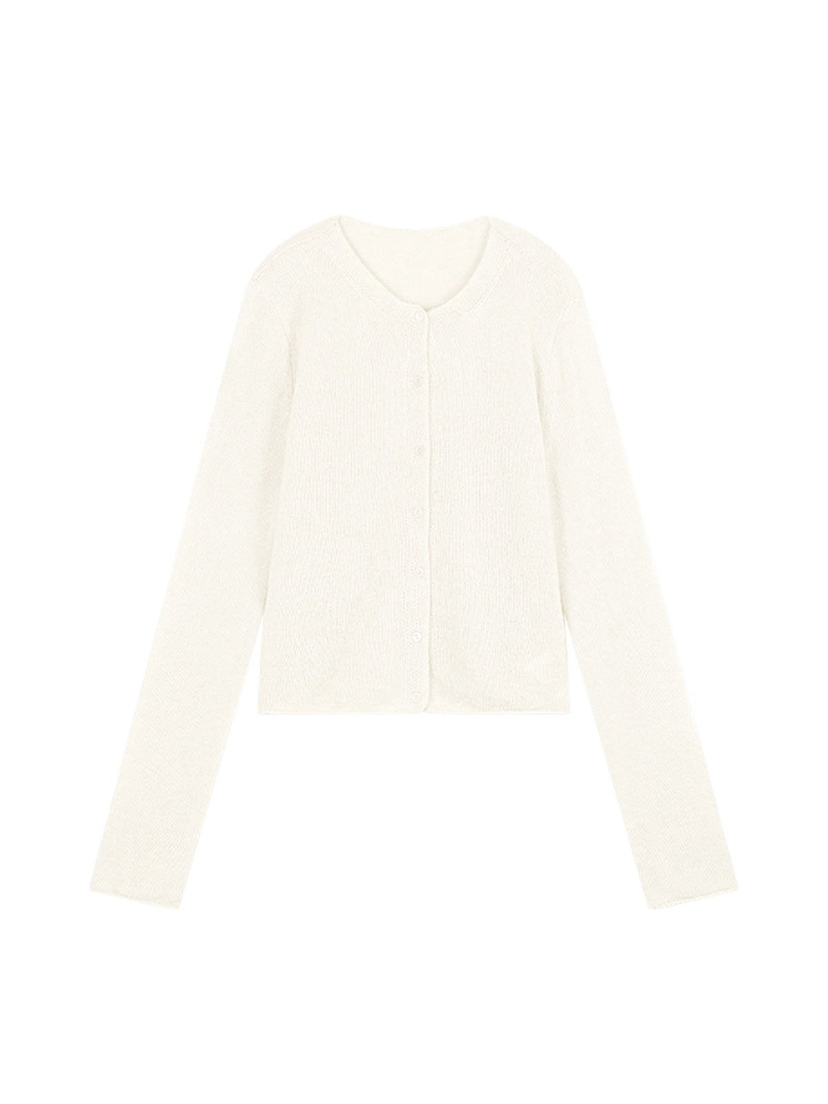 75%Cashmere and 25%Silk Crew-neck Cardigans 52357U - 图片 5