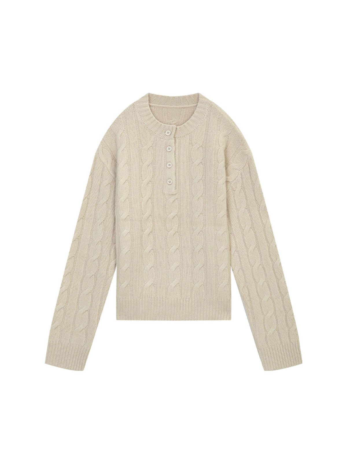 Classic Round-neck Australian Wool Sweater for Women 57863 - 图片 3
