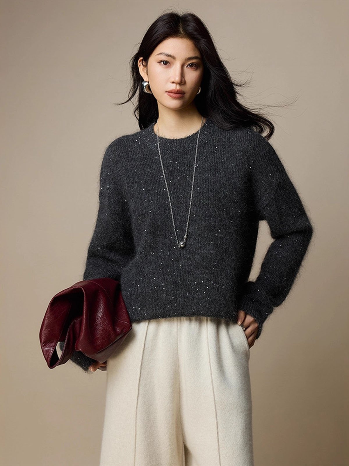 High-proportion Super Kid Mohair Sweater