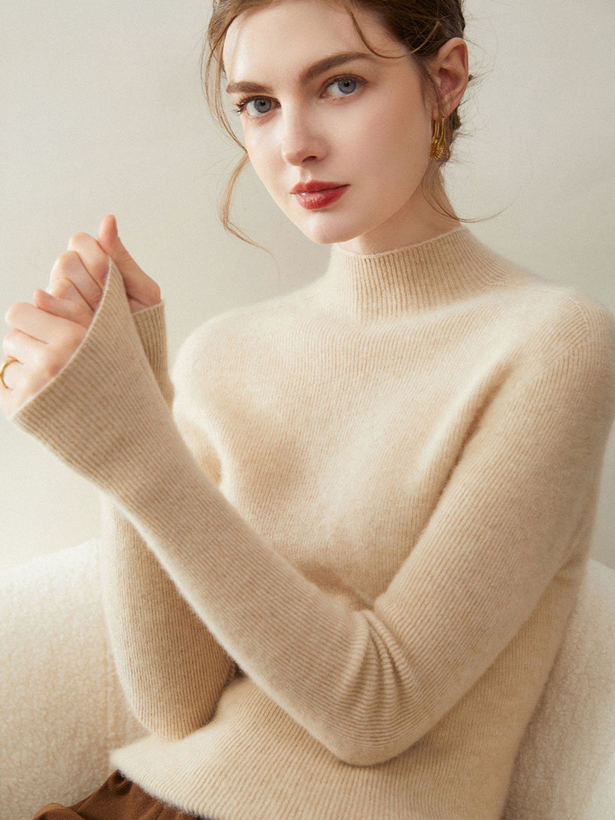 CONSINEE 100% Cashmere Turtleneck Knitwear - 图片 3