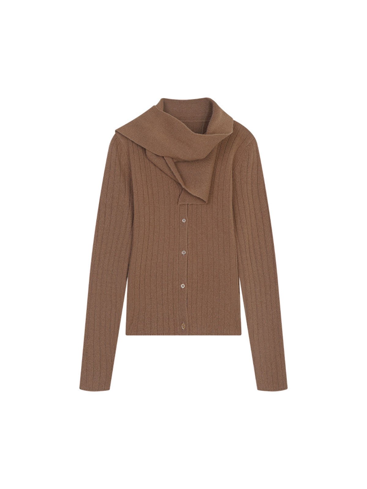 5% Cashmere, 95%Wool Scarf Cardigan knitwear 54MB57977 - 图片 5