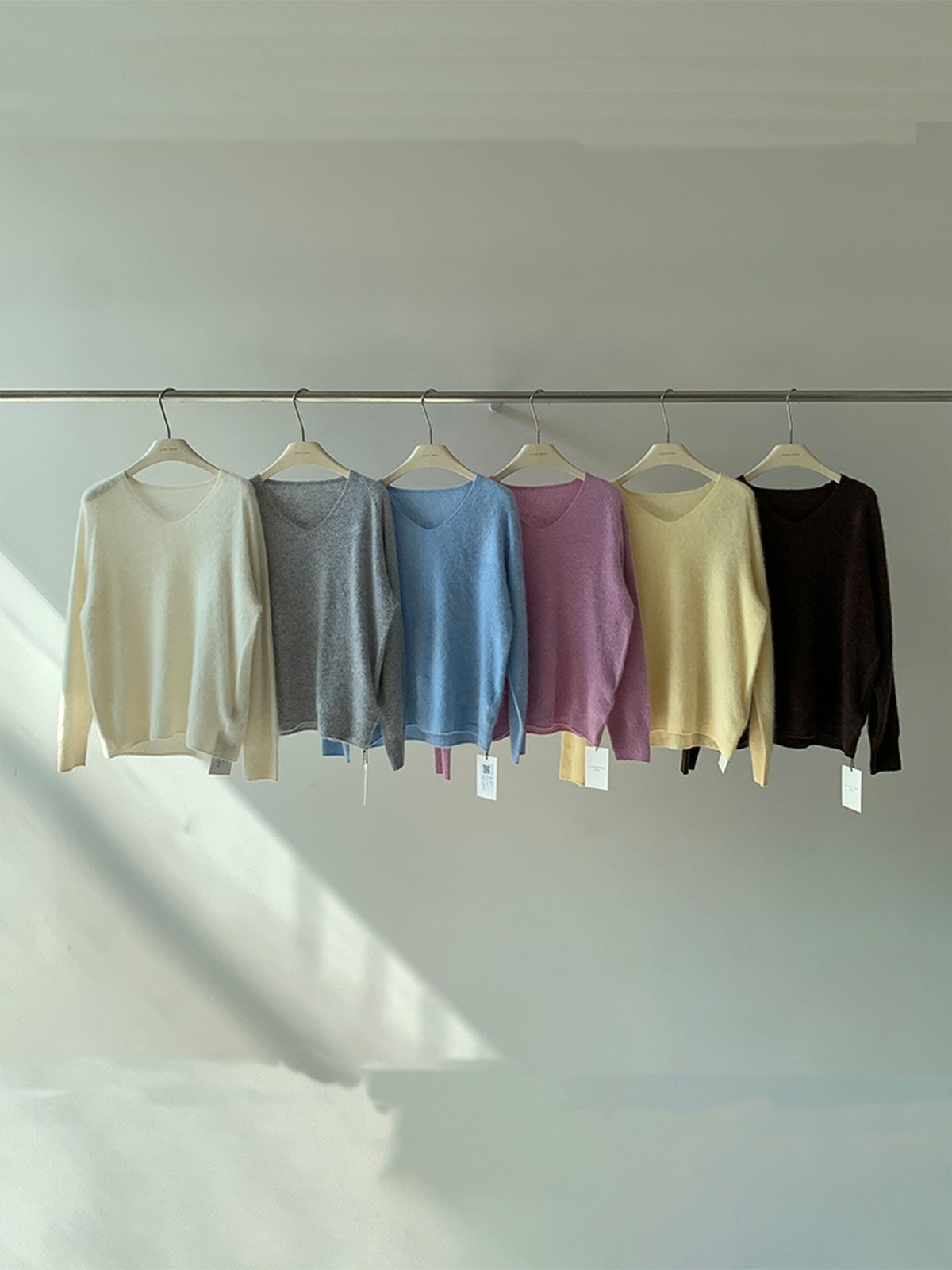 V-neck Skin-friendly Wool Sweater 57830 - 图片 2