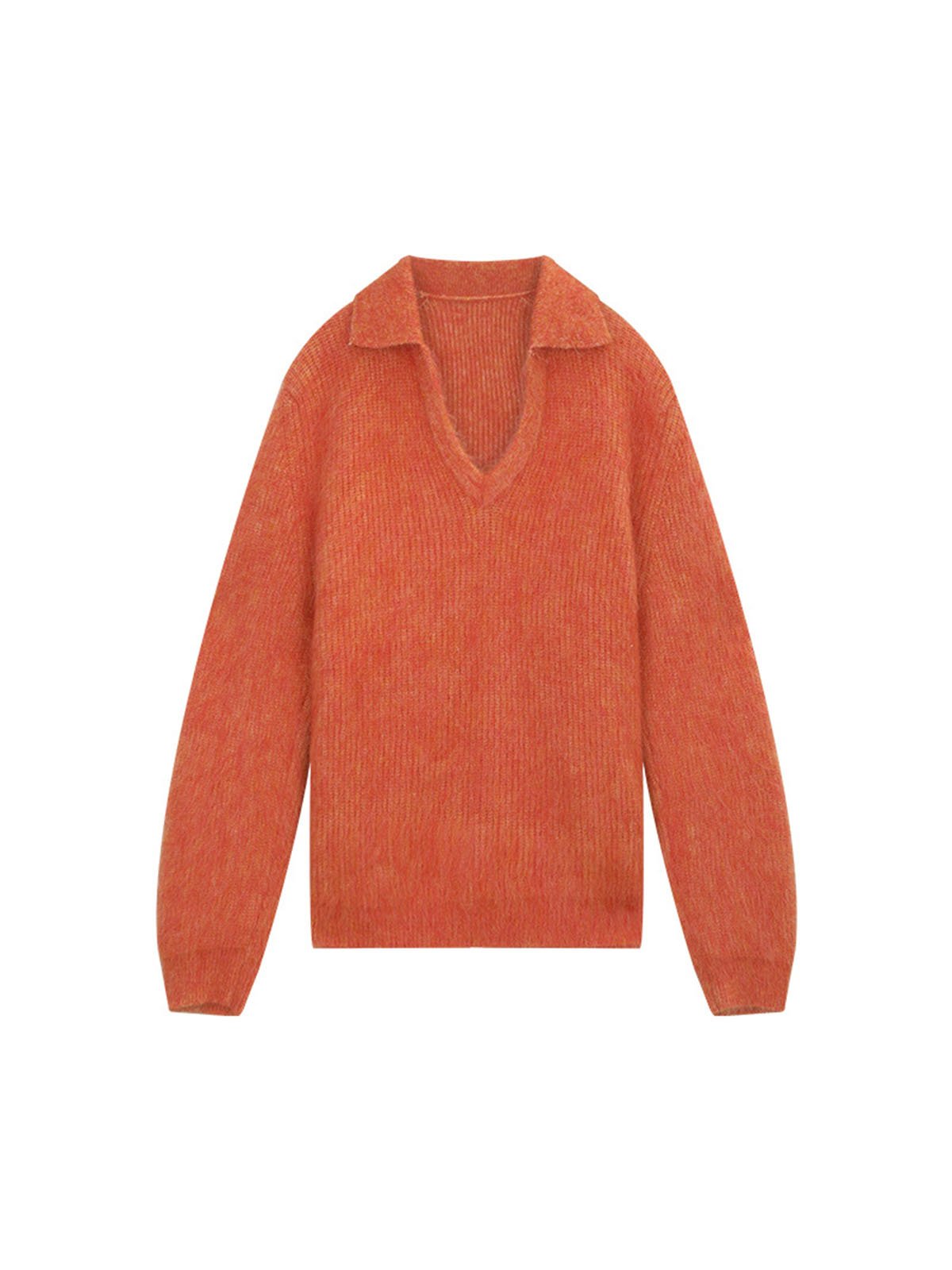 Woman Skin-friendly Mohair Lapel Knitwear 57392 - 图片 4