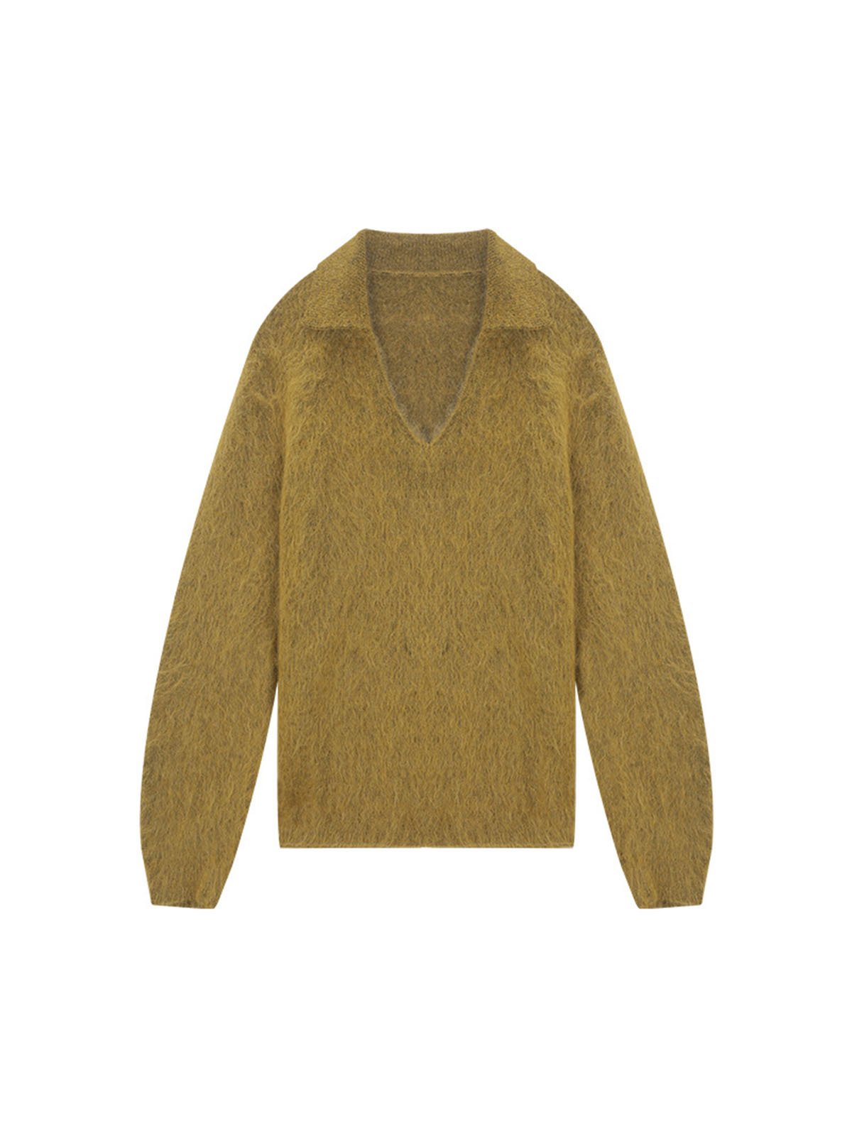 Woman Skin-friendly Mohair Lapel Knitwear 57392 - 图片 5