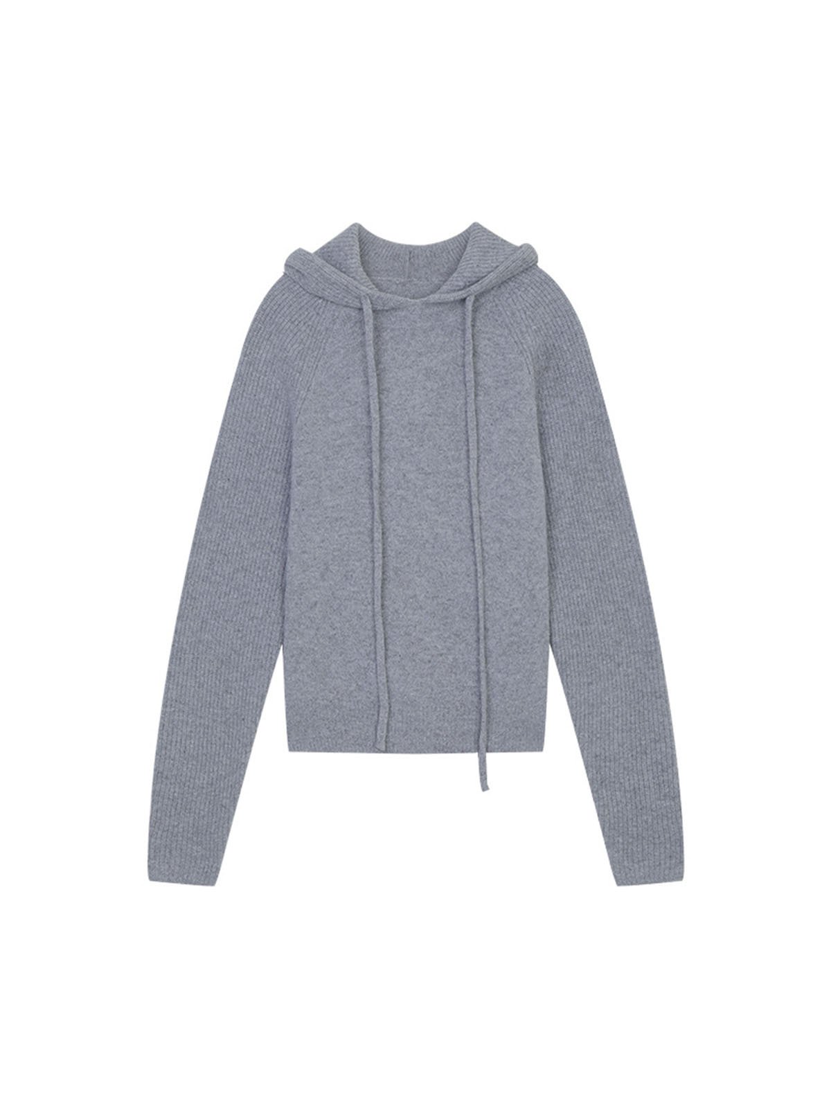 5%Cashmere and 95%Wool Hooded Sweater 54MG58156 - 图片 8