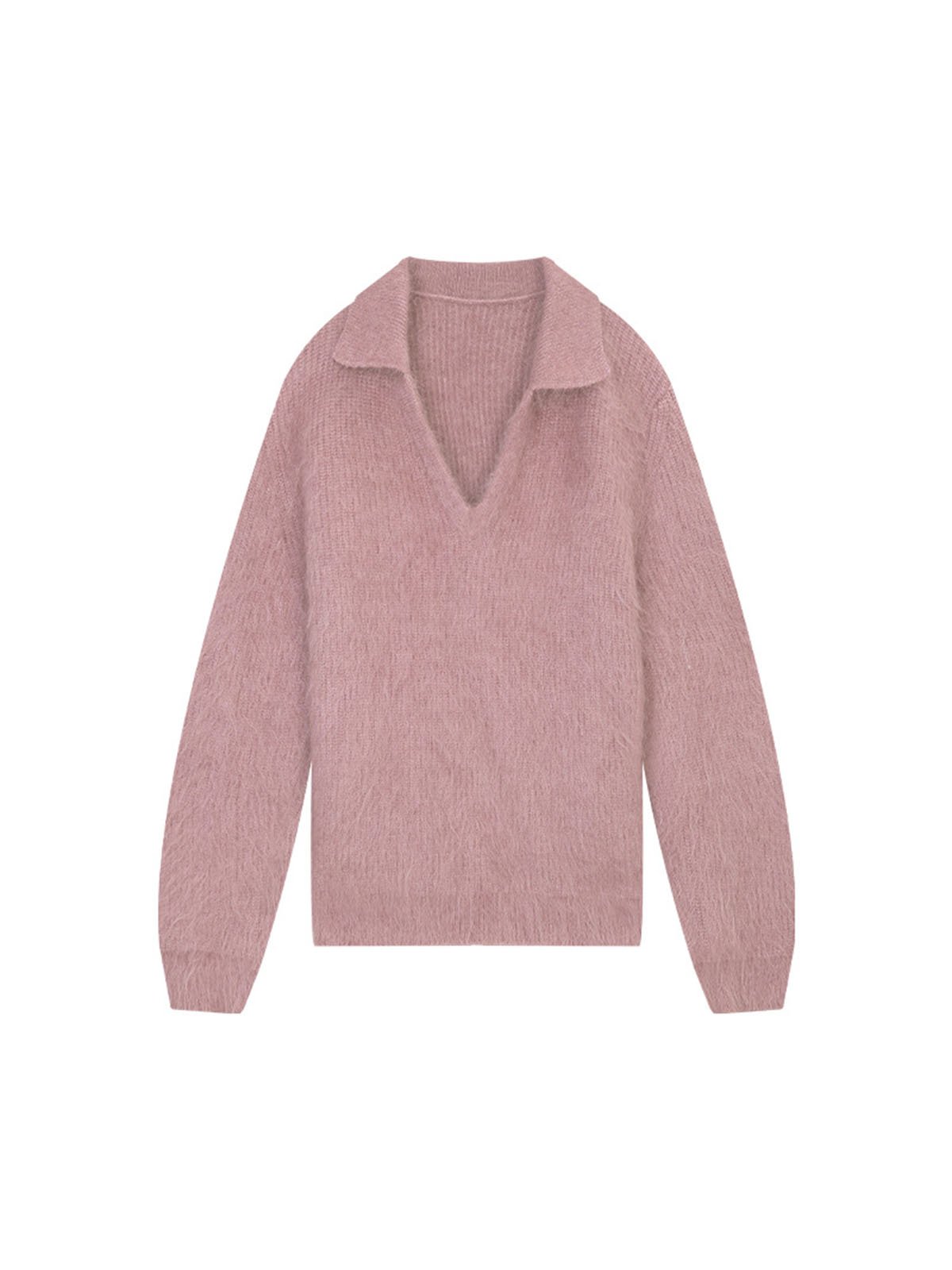 Woman Skin-friendly Mohair Lapel Knitwear 57392 - 图片 6