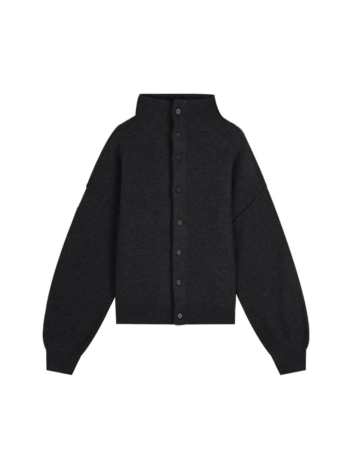 100%Wool Stand-up Collar Knitted Cardigans - 图片 6