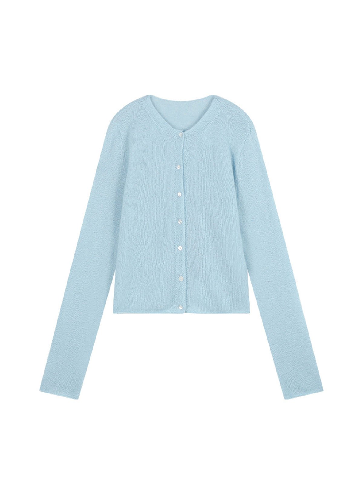 75%Cashmere and 25%Silk Crew-neck Cardigans 52357U - 图片 8