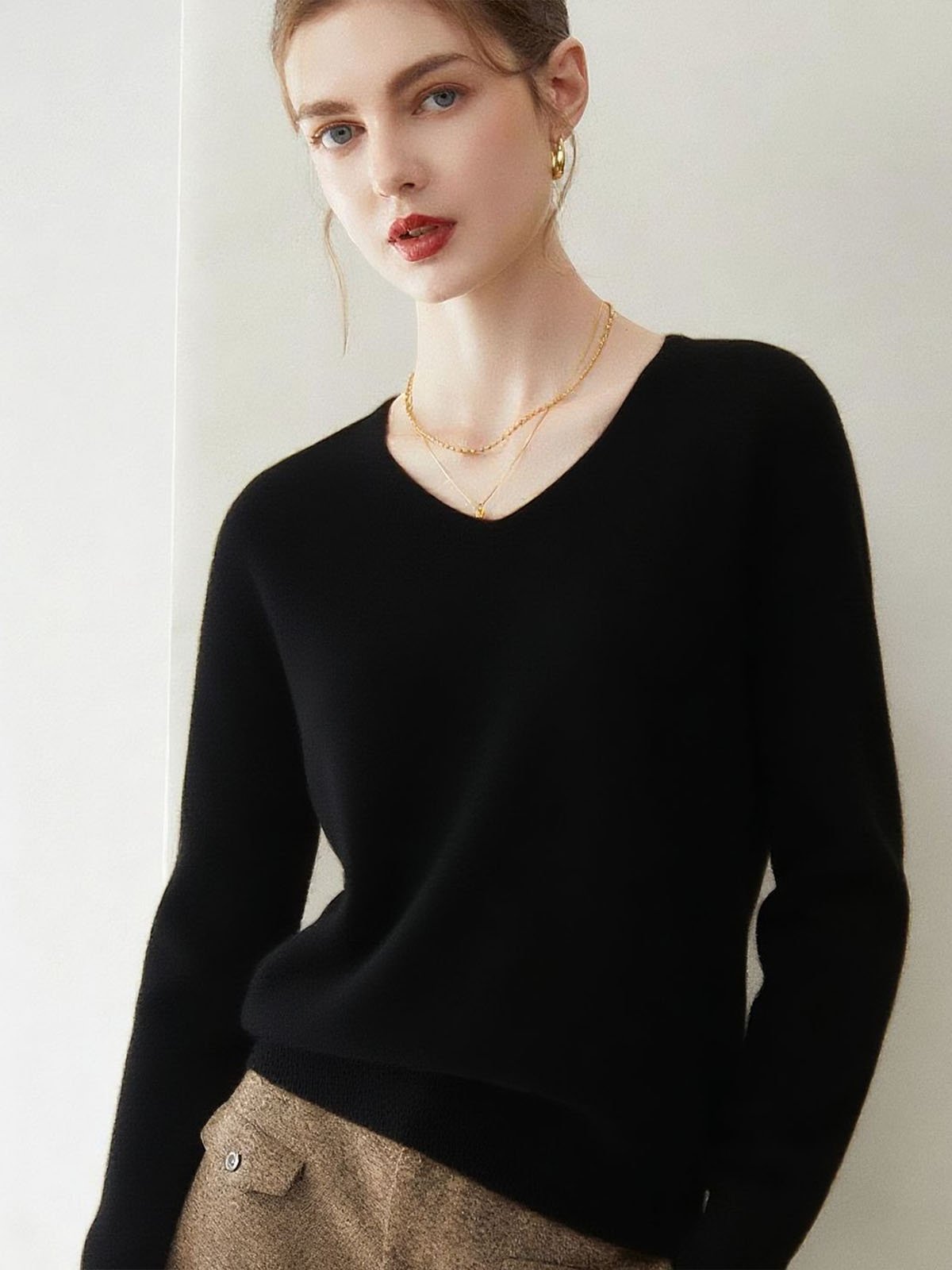 CONSINEE 100% Cashmere V-neck Knitwear - 图片 10