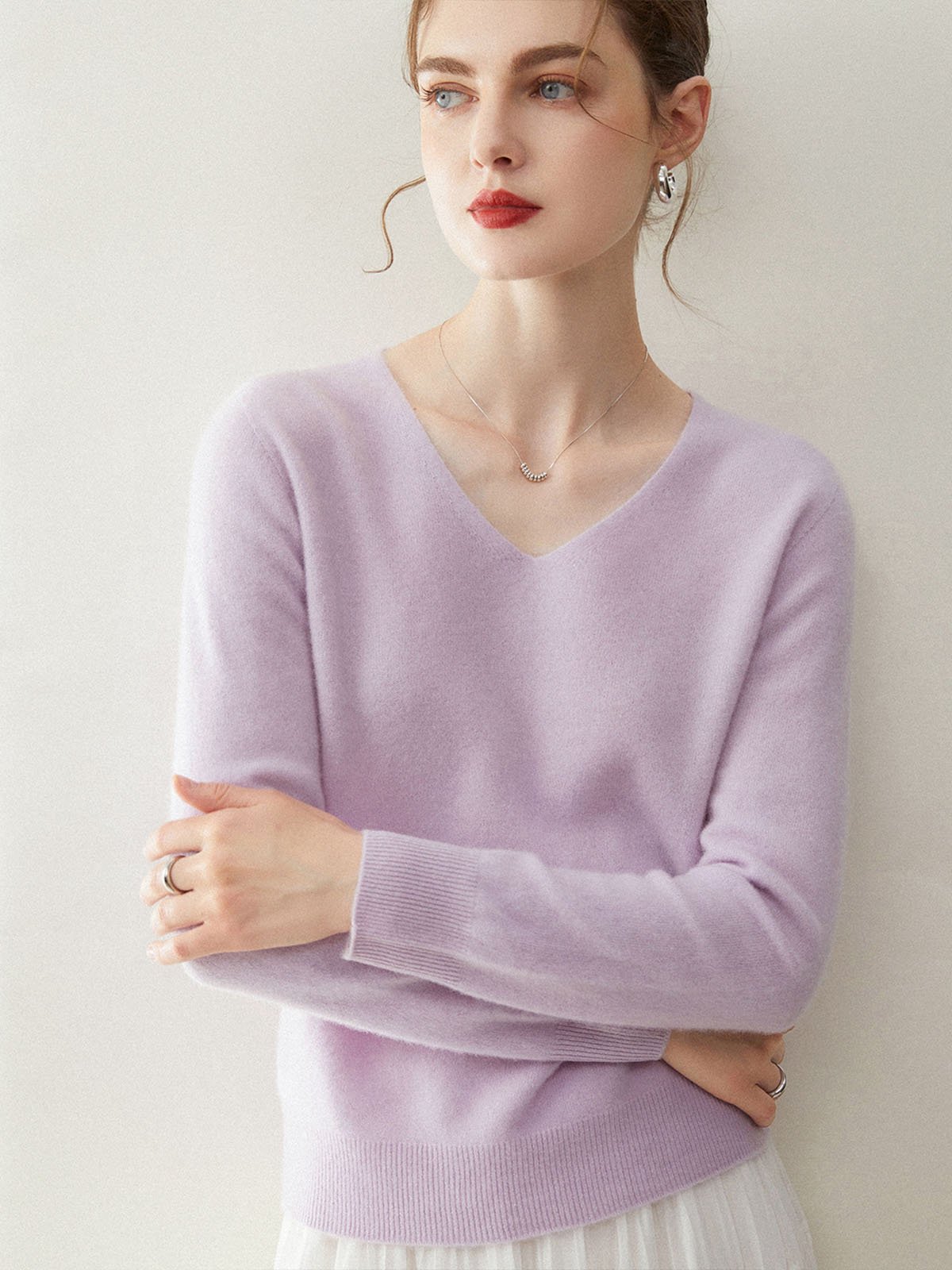 CONSINEE 100% Cashmere V-neck Knitwear - 图片 4