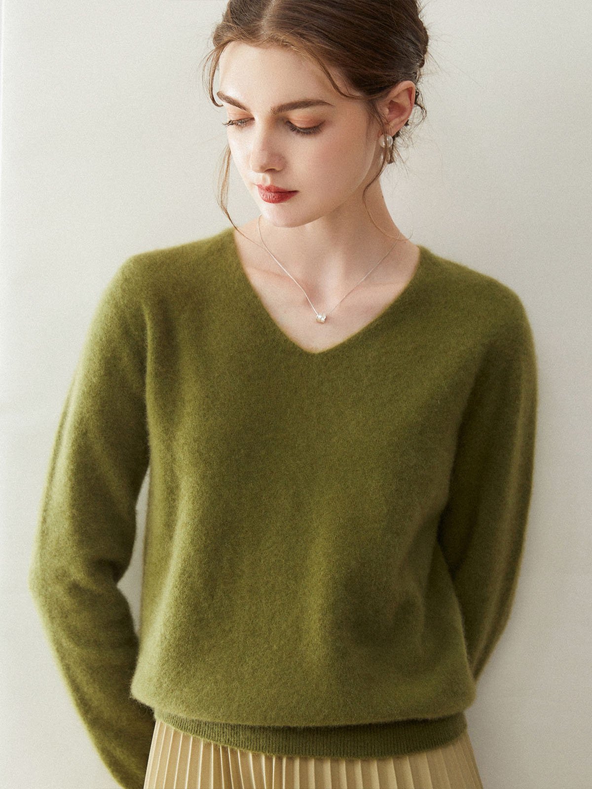CONSINEE 100% Cashmere V-neck Knitwear - 图片 7