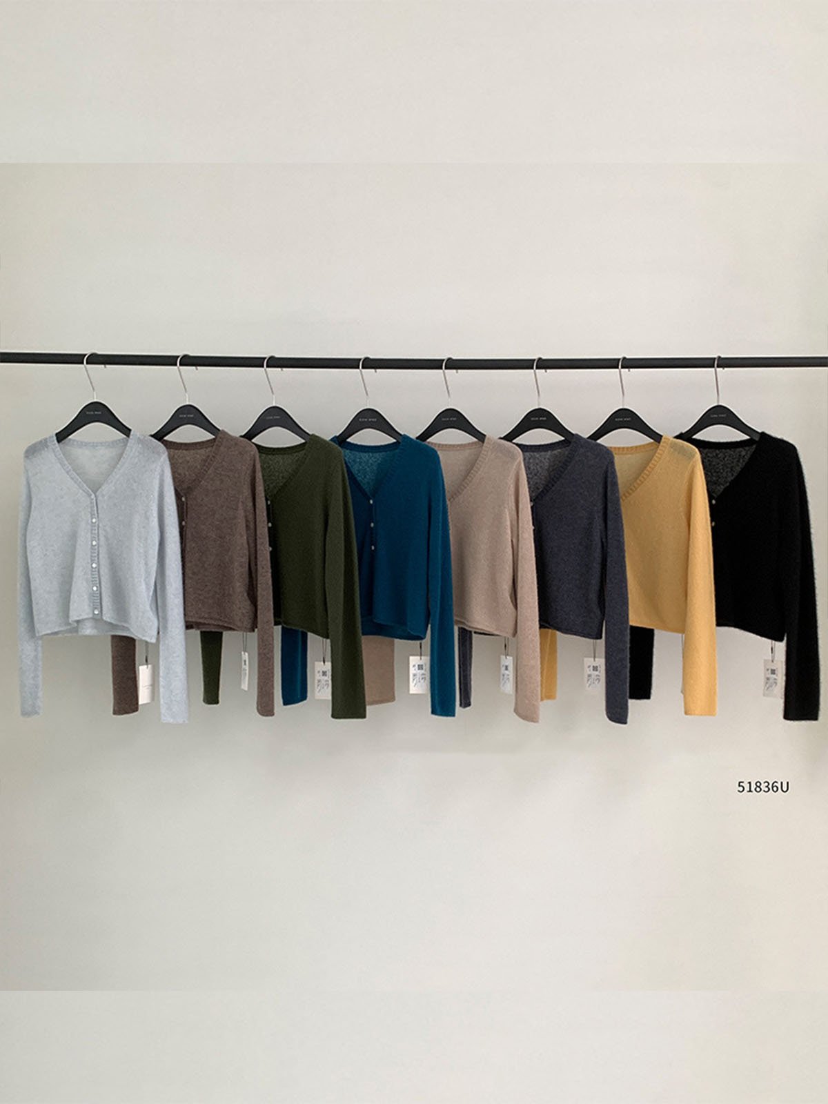 95%Wool and 5%Cashmere Short Cardigans Top 51836U - 图片 10