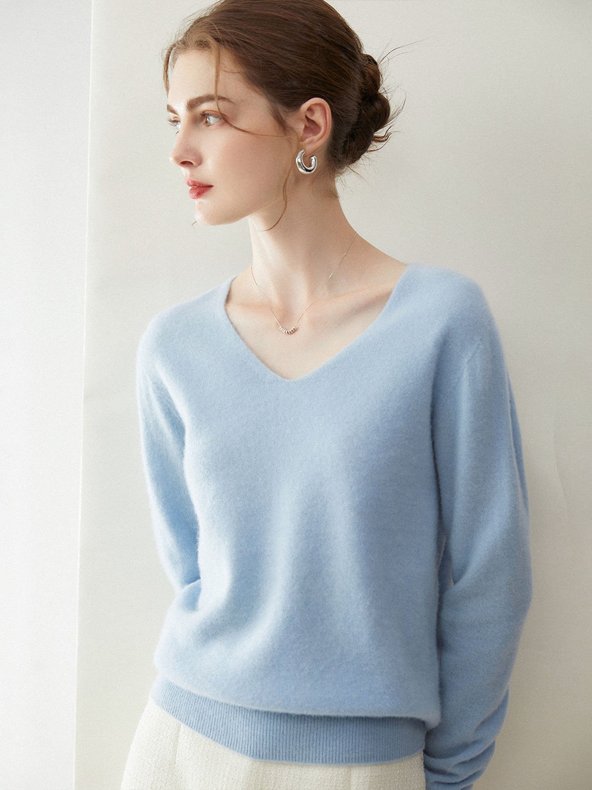 CONSINEE 100% Cashmere V-neck Knitwear - 图片 8