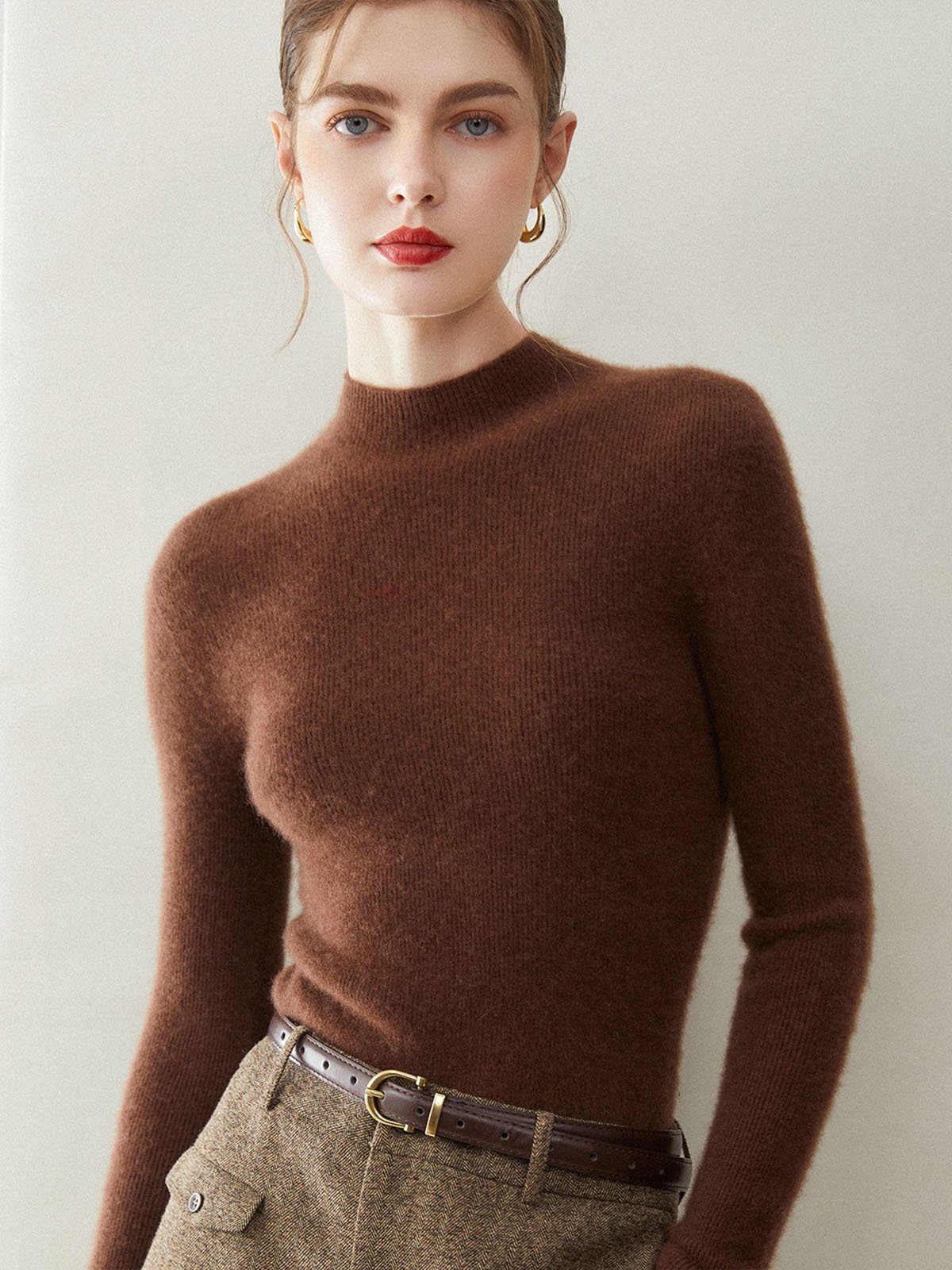 CONSINEE 100% Cashmere Turtleneck Knitwear