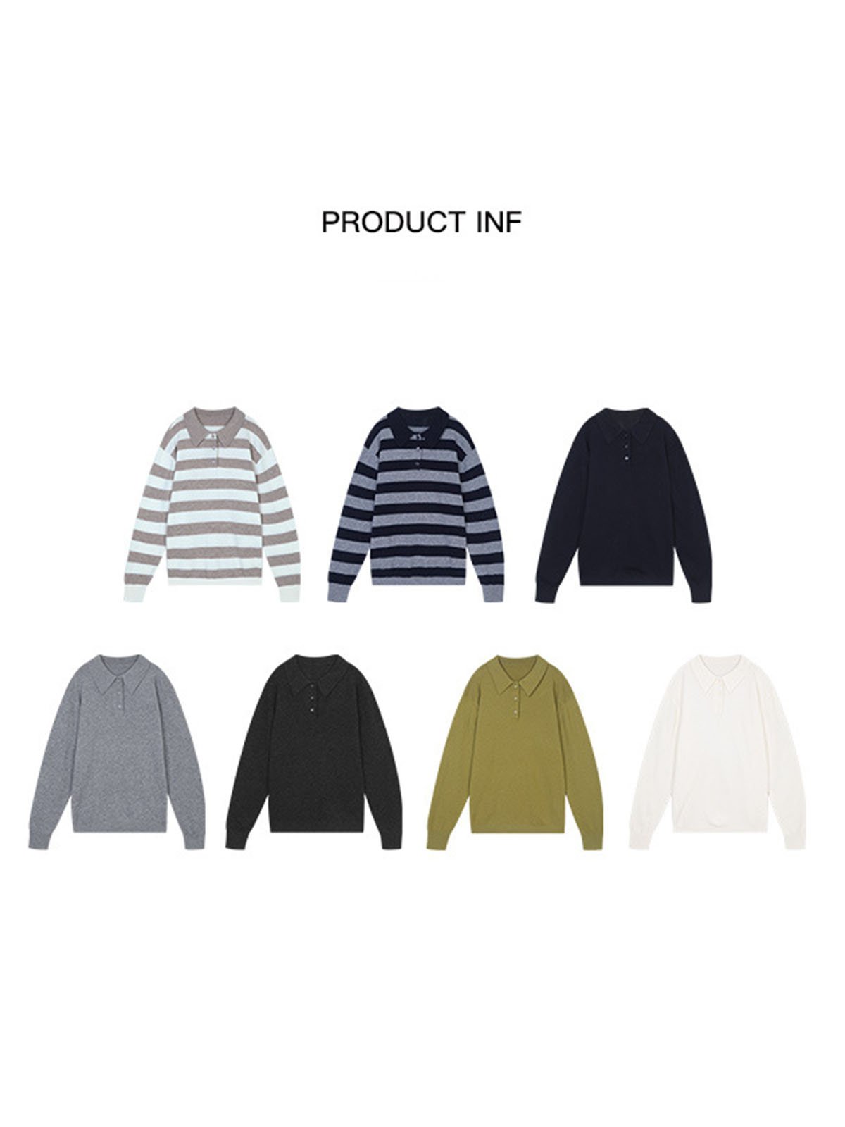 100%Wool Polo Neck Single Breasted Knitwear 57238 - 图片 2