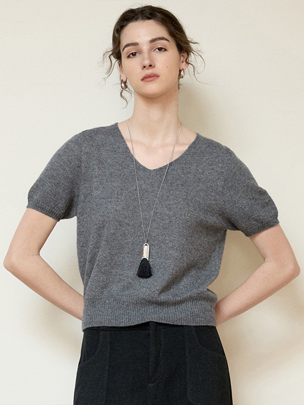 Cashmere and Silk T-shirt in Summer