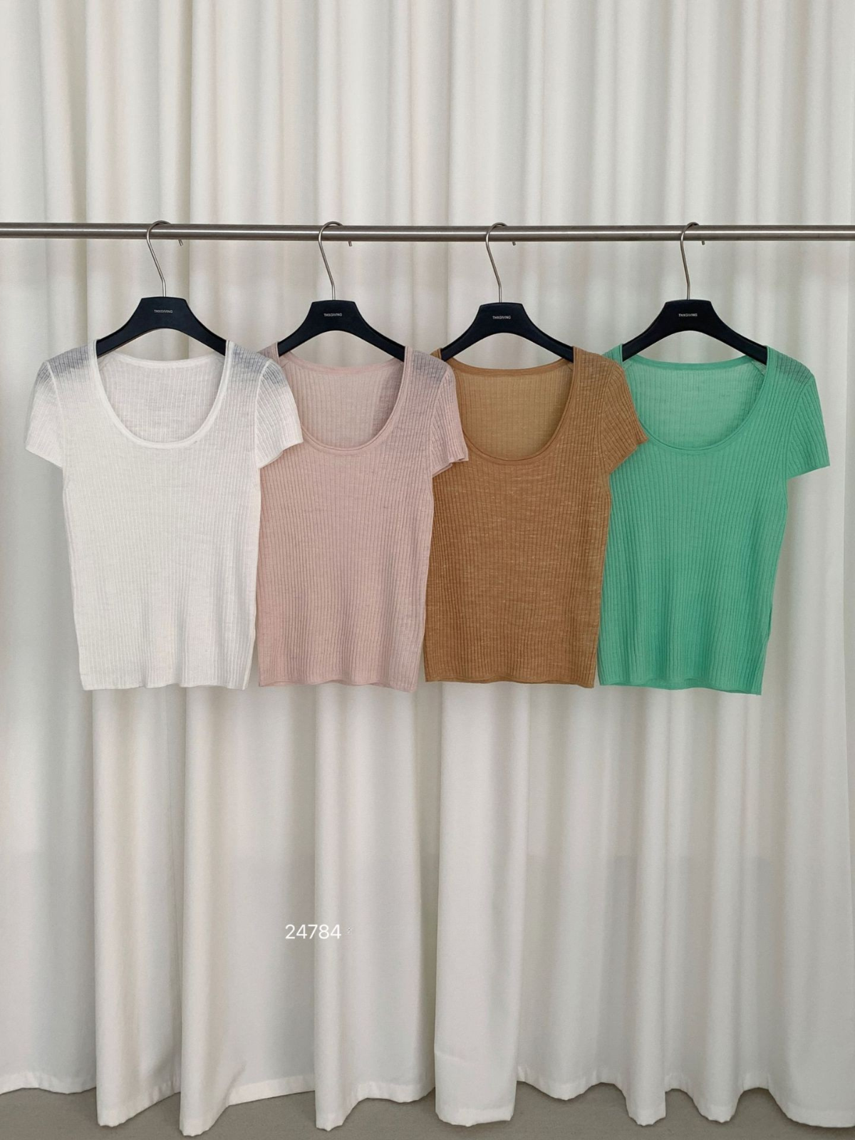 20%Linen Knit Short-sleeve in Summer 24784