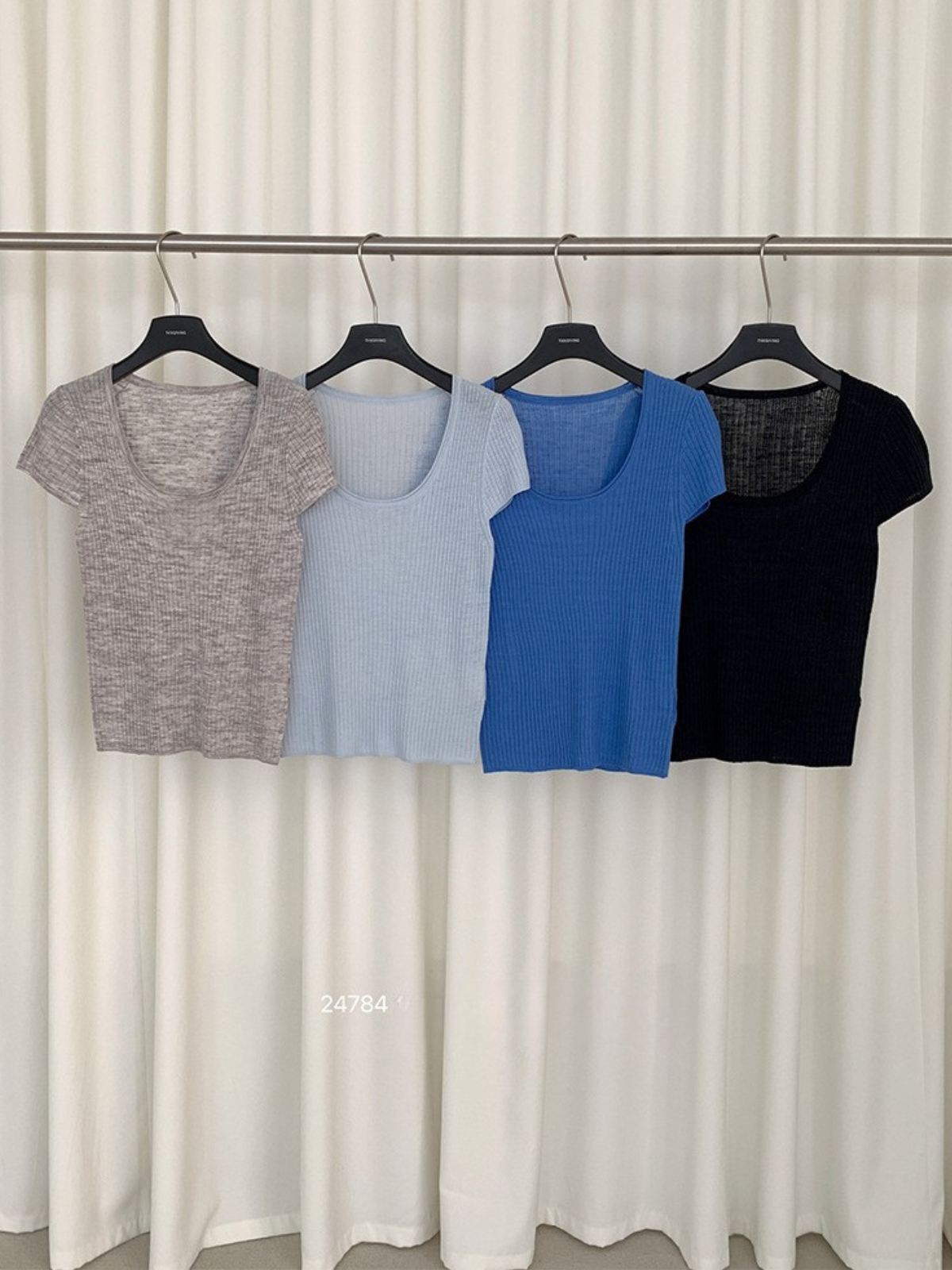 20%Linen Knit Short-sleeve in Summer 24784 - 图片 2