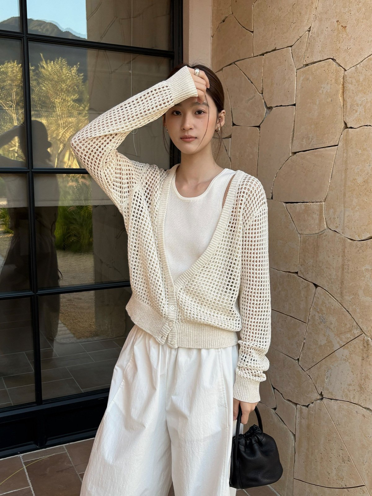 Recycle Fiber Knit Short-sleeve in Summer 26142