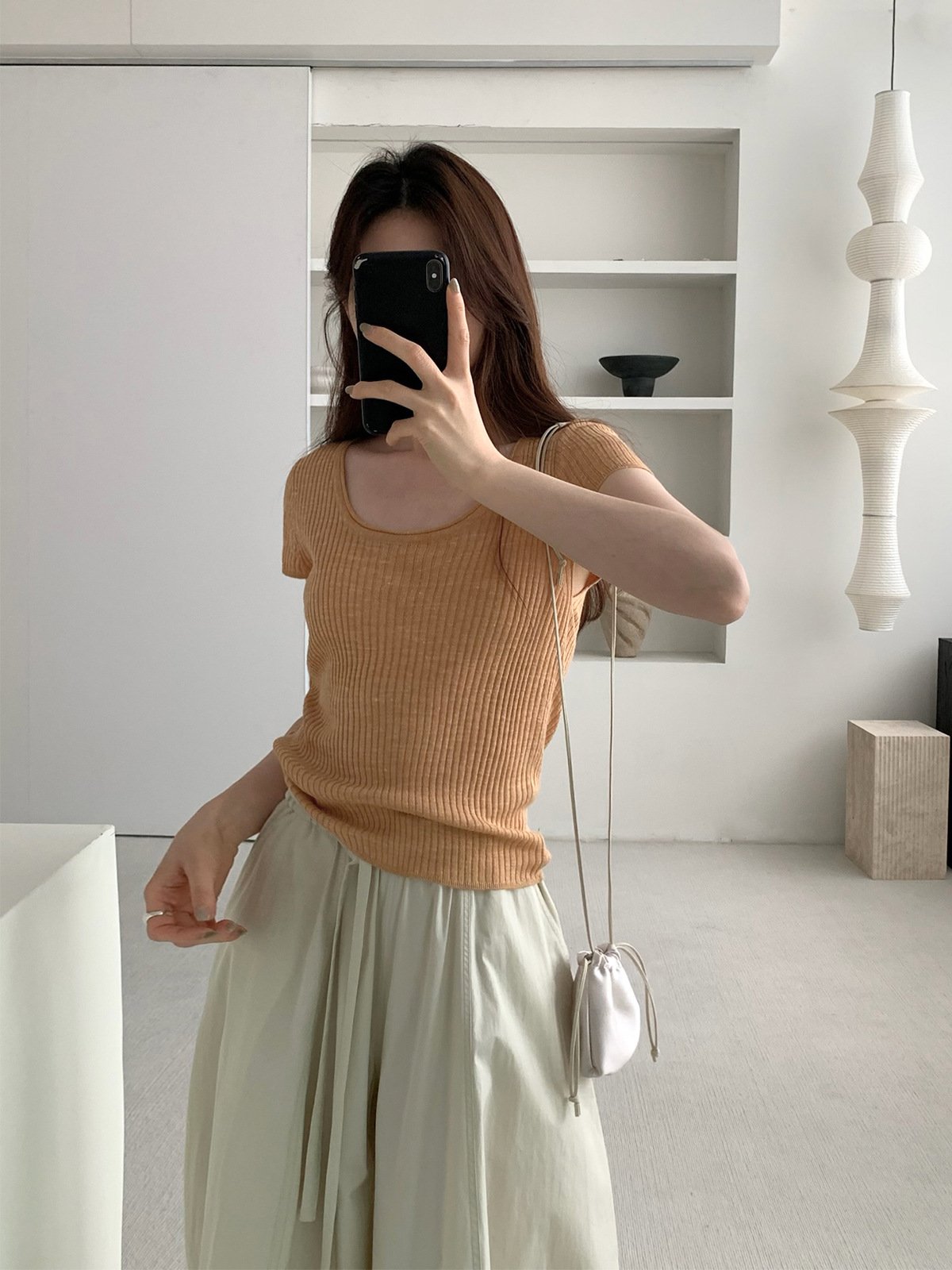 20%Linen Knit Short-sleeve in Summer 24784 - 图片 3