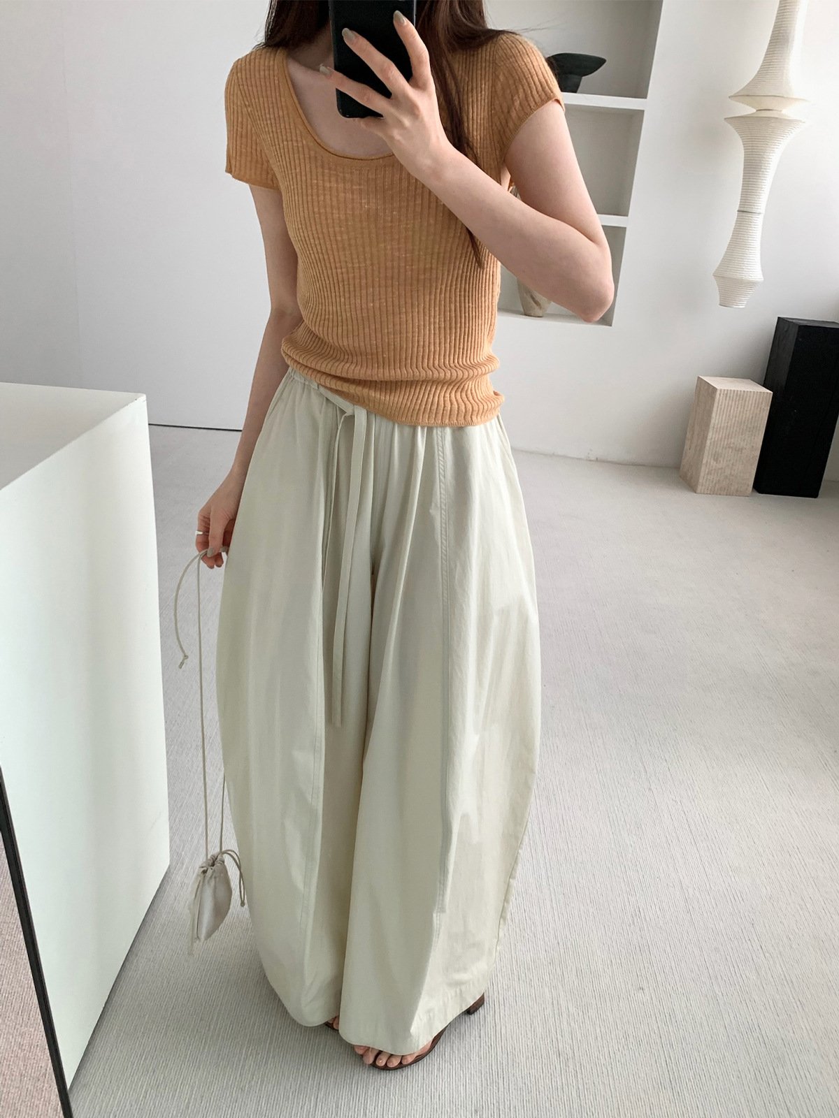 20%Linen Knit Short-sleeve in Summer 24784 - 图片 4