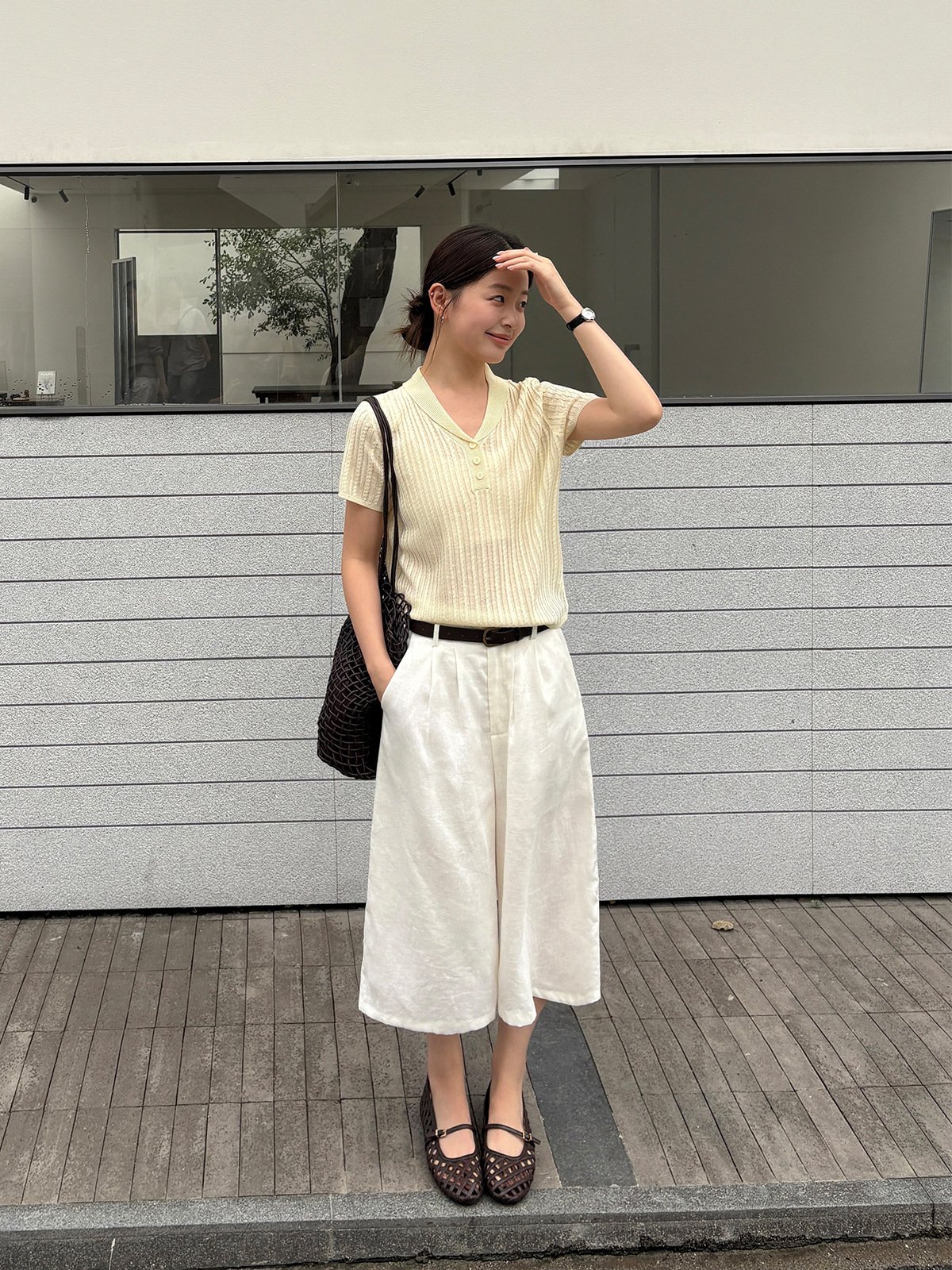 Comfortable and breathable short-sleeved half-open chest top 26690 - 图片 2