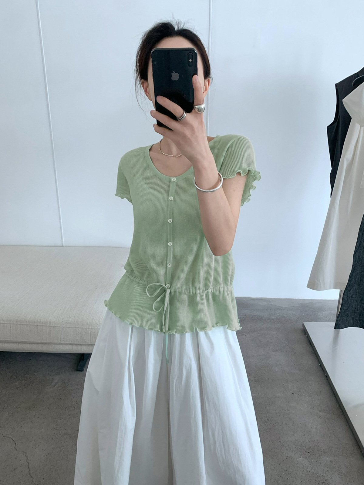 Knit Short Sleeve Linen Blended Knitwear in Summer 24894