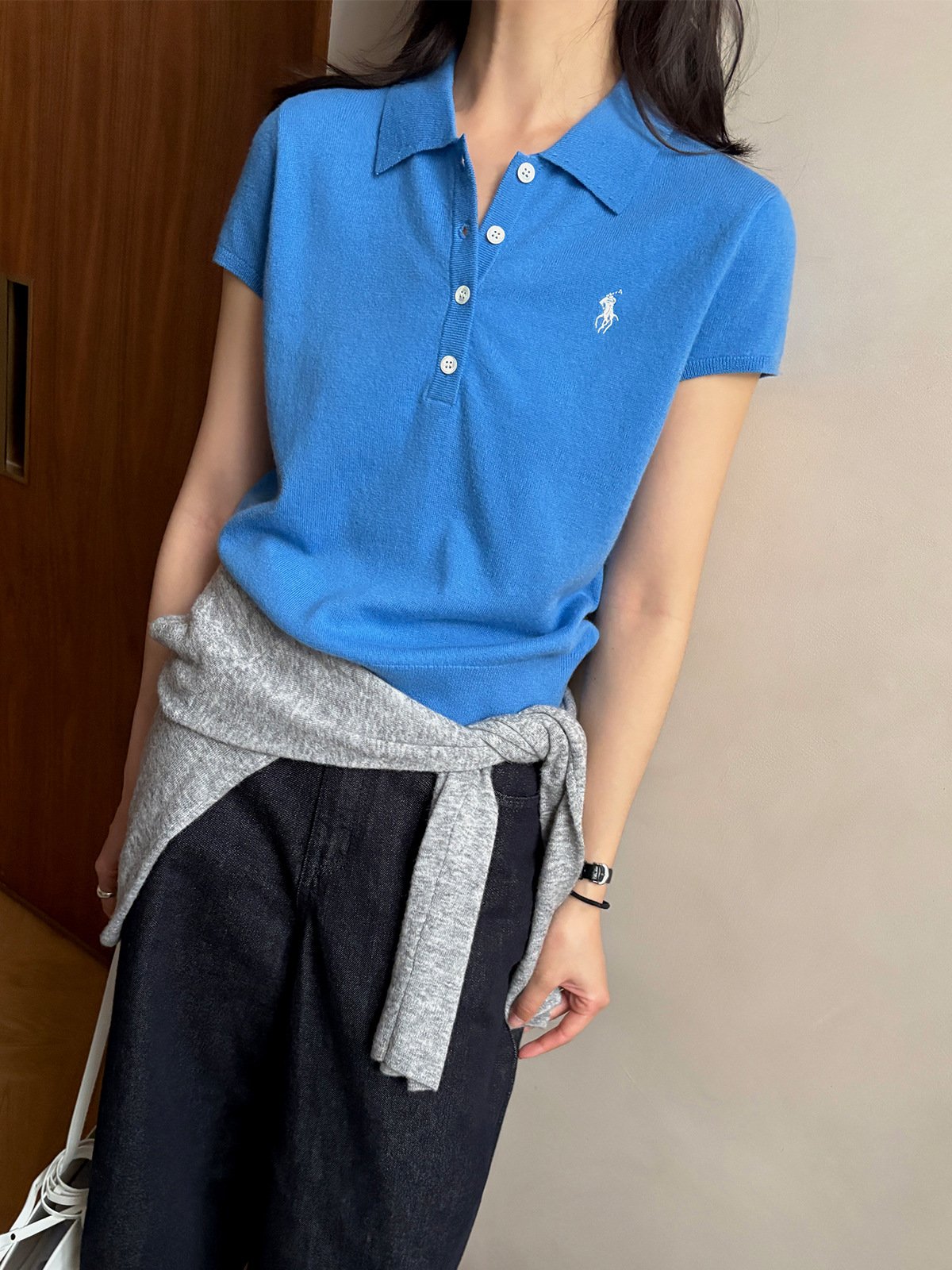 100%Wool Knit Short-sleeve in Summer 26444 - 图片 4