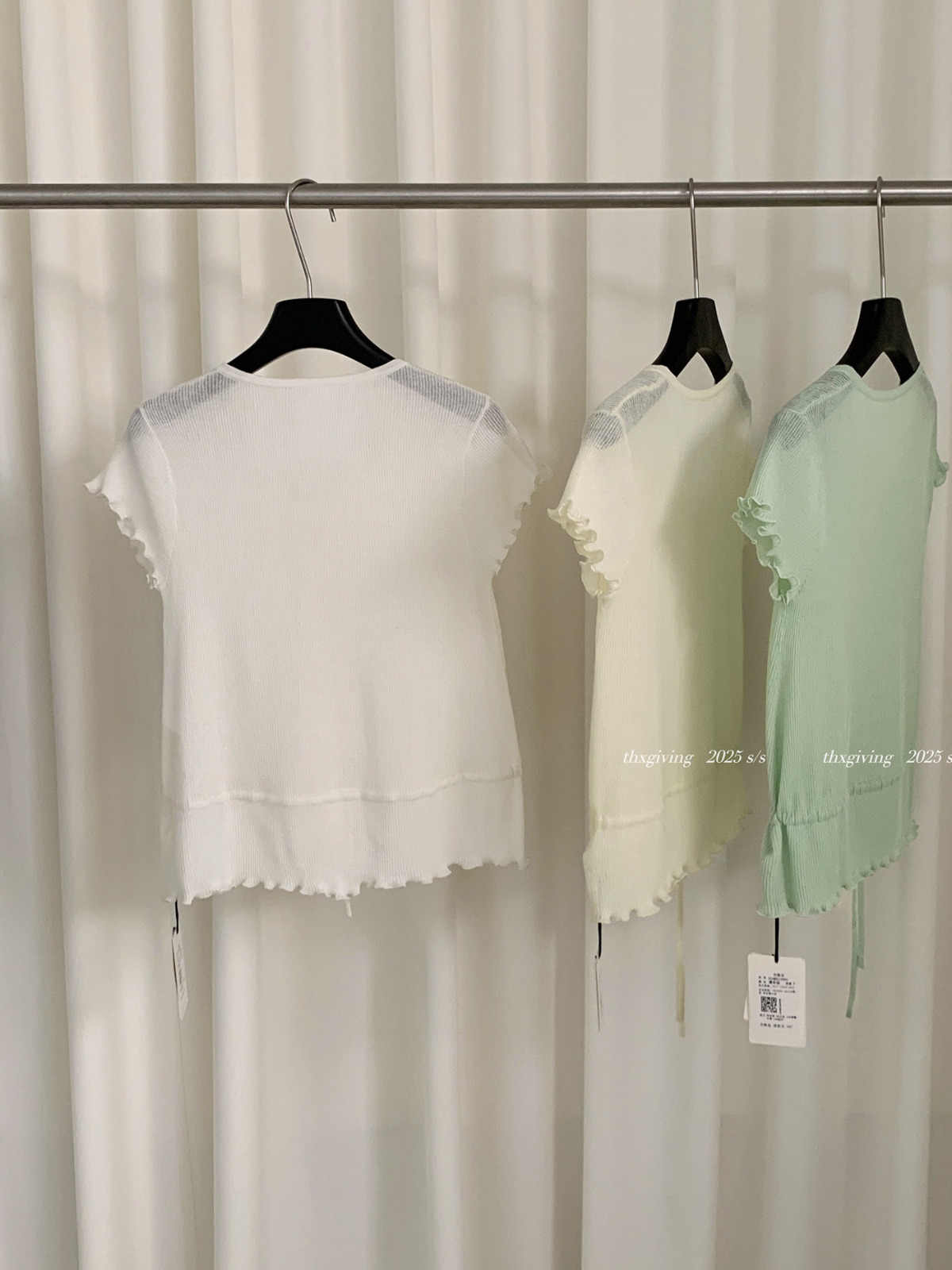 Knit Short Sleeve Linen Blended Knitwear in Summer 24894 - 图片 6